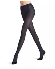 FALKE 40669 Marine Fashion Prime Ribbed Tights 60 DEN Size small  New
