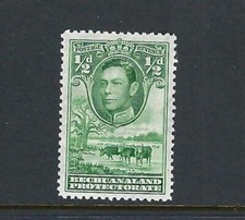 Bechuanaland 1938 ½d Green KGVI Definitive. MH. Mint Hinged.