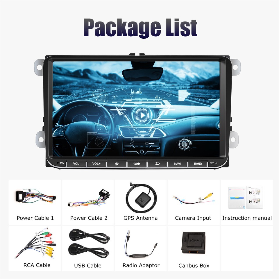 9" Carplay Car Stereo Radio Android 13 4+64G GPS Nav For VW GOLF 5
