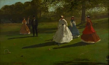 stunning oil painting  handpainted on canvas-Croquet Players