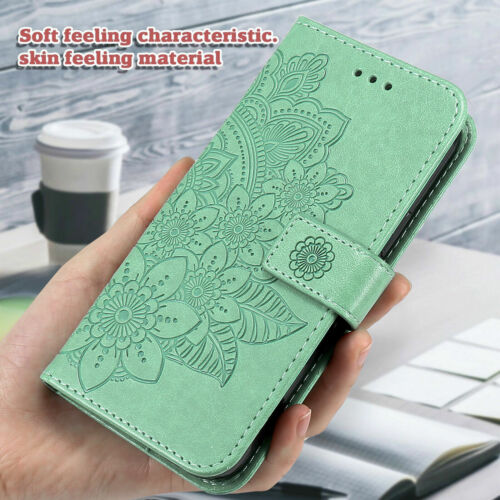 Luxury Flip Embossed Flower Wallet Cover Case For 11 12 13 14 15 Pro Max XR 7 8 - Picture 4 of 66