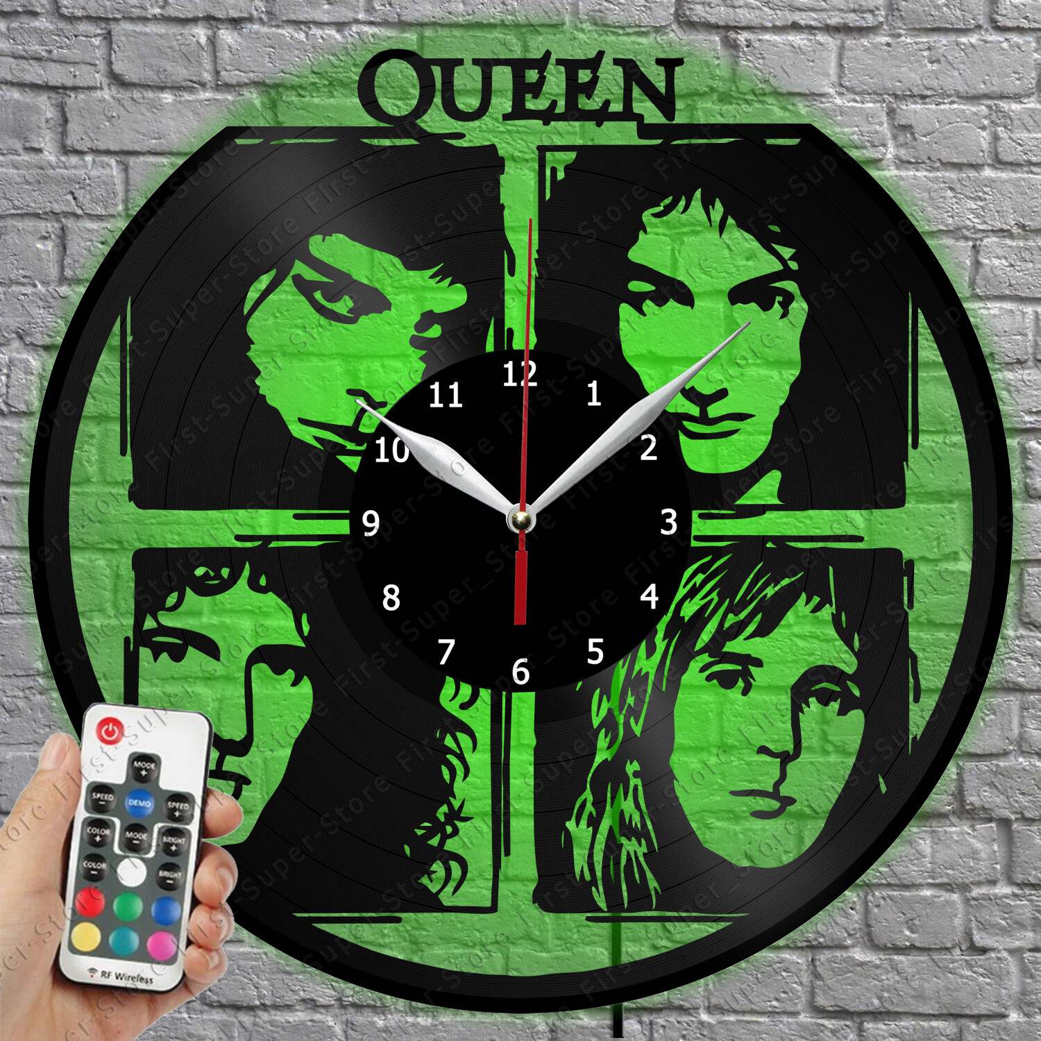 LED Clock Queen Vinyl Record Wall Clock with LED Light 1286