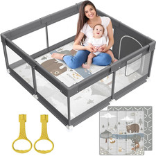 Baby Playpen with Mat, Small Play Pen 47X47Inch , for Babies and Toddlers, Pen A