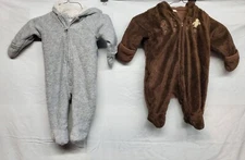 Set Of Two Infant's Baby Bunting Snow Suit 3-6 Months Embroidered Fleece Disney