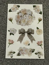 Mrs Grossmans White WEDDING Flower stickers Photoessence Roses 3 Sheets