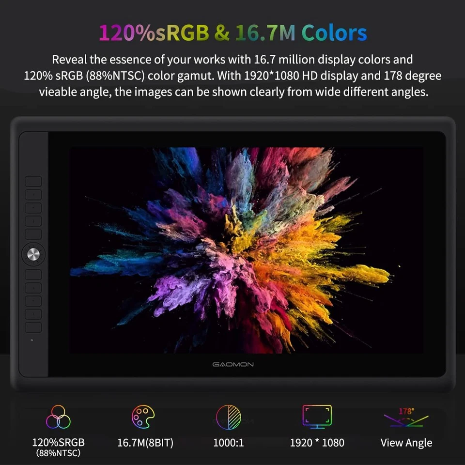 15.6in Graphic Drawing Tablet Pen Monitor Display Full Laminated GAOMON PD156PRO - Image 2 of 4