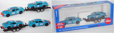 Siku Super 2565 Dodge Charger mit Autotransporter und Dodge Challenger Racing