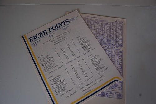 1974 New York - Indiana ABA Basketball Press Notes Box Score Stats Erving 18 Pts