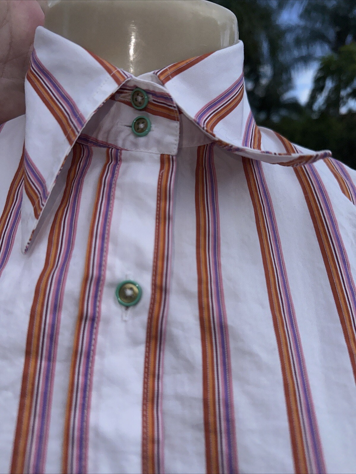 ETRO MULTI COLOR STRIPED BUTTON FRONT CASUAL SHIR… - image 11