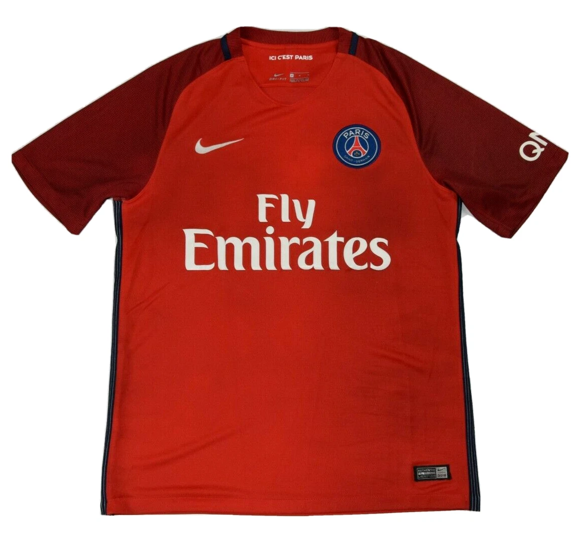 Paris saint geramain jersey PSG shirt red fly emirates s. M France | eBay