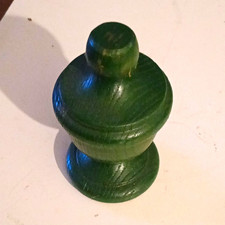 Green Painted Wooden Finial Top