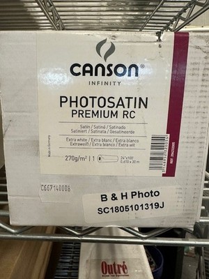 Canson Infinity PhotoSatin Prem RC  Photo Inkjet Paper 24'' x 100 extra White