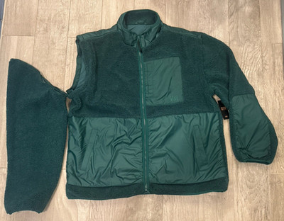 Vans MTE Navigate Highpile Sherpa Fleece Jacket Mens XL Green Convertible Vest