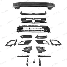 For Jetta 2015-2018 Front Bumper Impact Bar/Center Bracket/Grilles/Fog Light Kit