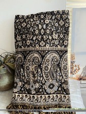 Paisley Floral Print Reversible Blanket/Shawl Himalayan Handmade Yak Wool Shawl