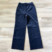 Vintage 70  s Evan Picone Navy Velvet Wide Leg Pants High Waisted Trousers 27x30