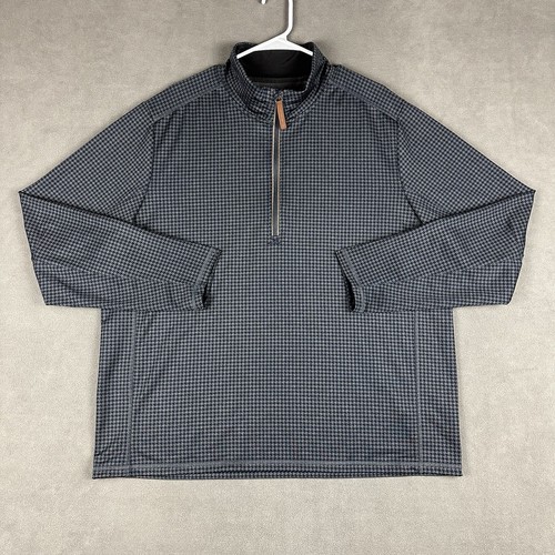 Pull 1/2 Zip Vineyard Vines Jim Nantz – Homme 2XL – Bleu à Carreaux – État Parfait