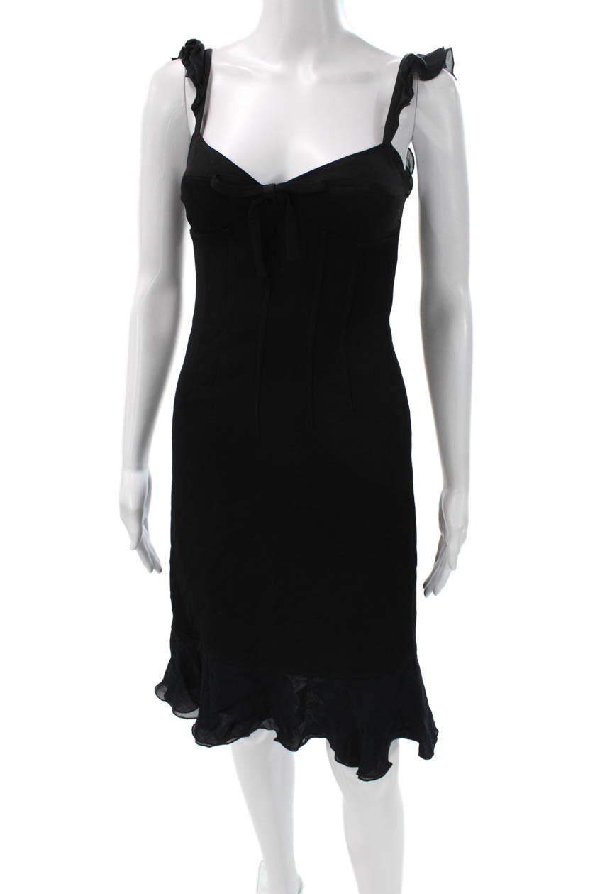 Moschino Women Sheath Dress Black Sleeveless Sweetheart Acetate Blend Size 4Free Shipping in US $100+ Orders | $6.95 Orders Below