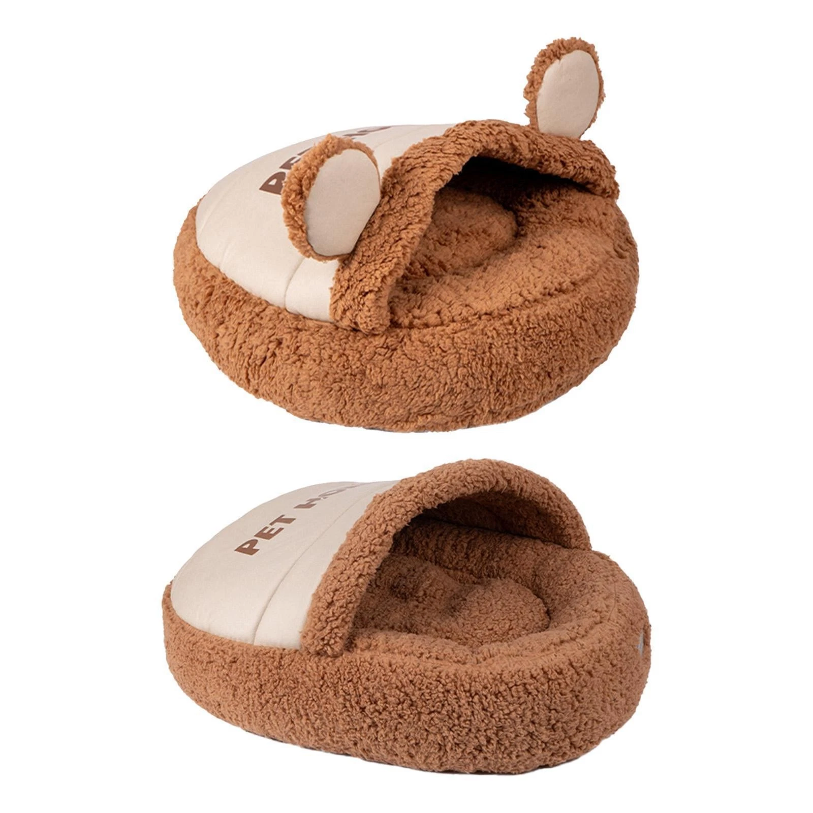 Pet Slipper Cave Bed Calming with Hooded,Pet Bed Covered for Cats Puppy Small