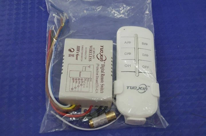 4 Way Light Lamp Digital Wireless Remote Controller Switch ON/OFF 110-240V New F - Image 4 of 4