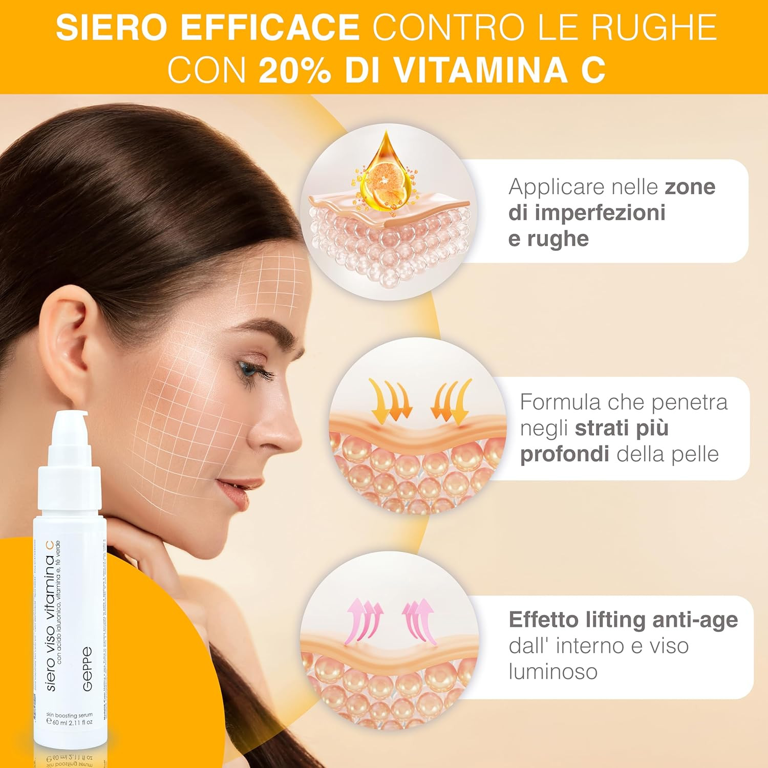 Trattamento Viso BIO Illuminante: Vitamina C e Ialuronico 60ml - 4