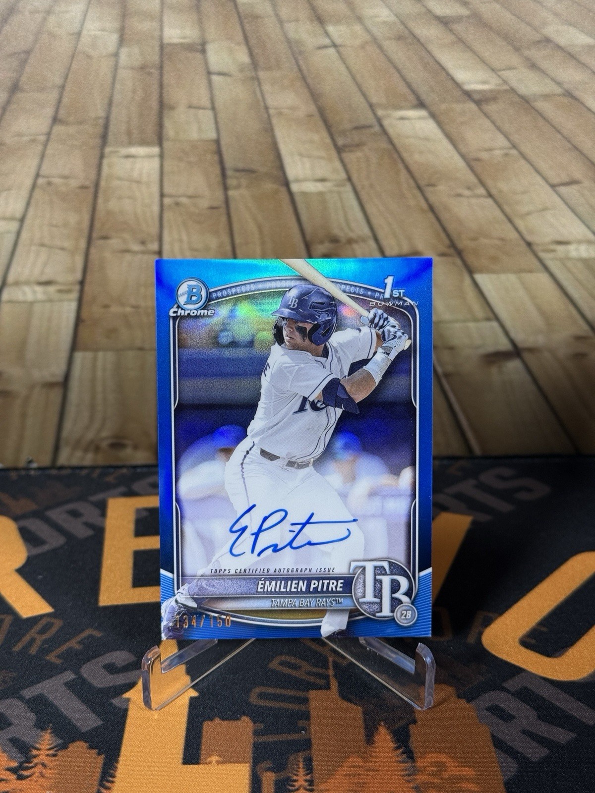 Émilien Pitre 2025 Bowman Chrome True Blue Refractor Auto /150 #CPA-EPI RAYS