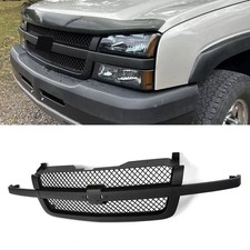 Matte Black Ss Front Grille Assembly Fit For 2003-2007 Chevrolet Silverado 1500