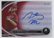 2013 Bowman Platinum Prospects Red Refractor 21/25 Anthony Meo Auto 11z5