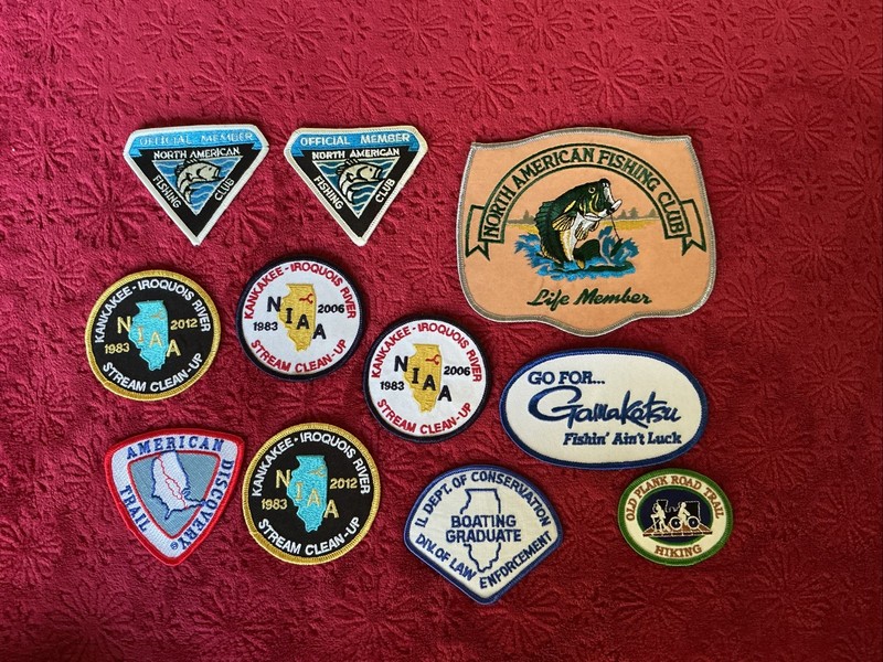 Vintage Fishing & Hiking Patch Collection Of 11 SUPER COOL !!