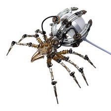 3D Metal Puzzle Spider Model DIY 512PCS Metal DIY Mechanical with Lamp Steampunk