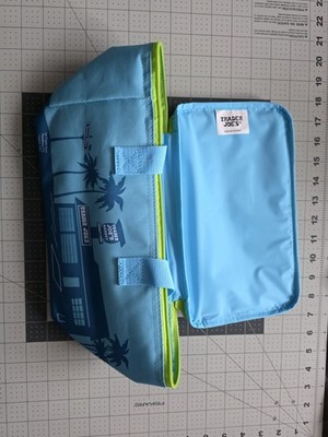 New Trader Joe's Teal Blue Neon Green Insulated MINI Cooler Reusable Lunch Bag