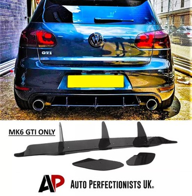 For VW Golf GTI MK6 Rear Blade Fin Diffuser & Side Splitters Spoiler Body 08-13