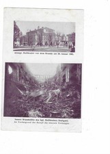 D338 Postcard Stuttgart Royal Court theatre before and after the fire unused 1902