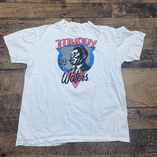 Muddy Waters Tribute T Shirt Mens 1990s Blues Music Concert Tee Blues