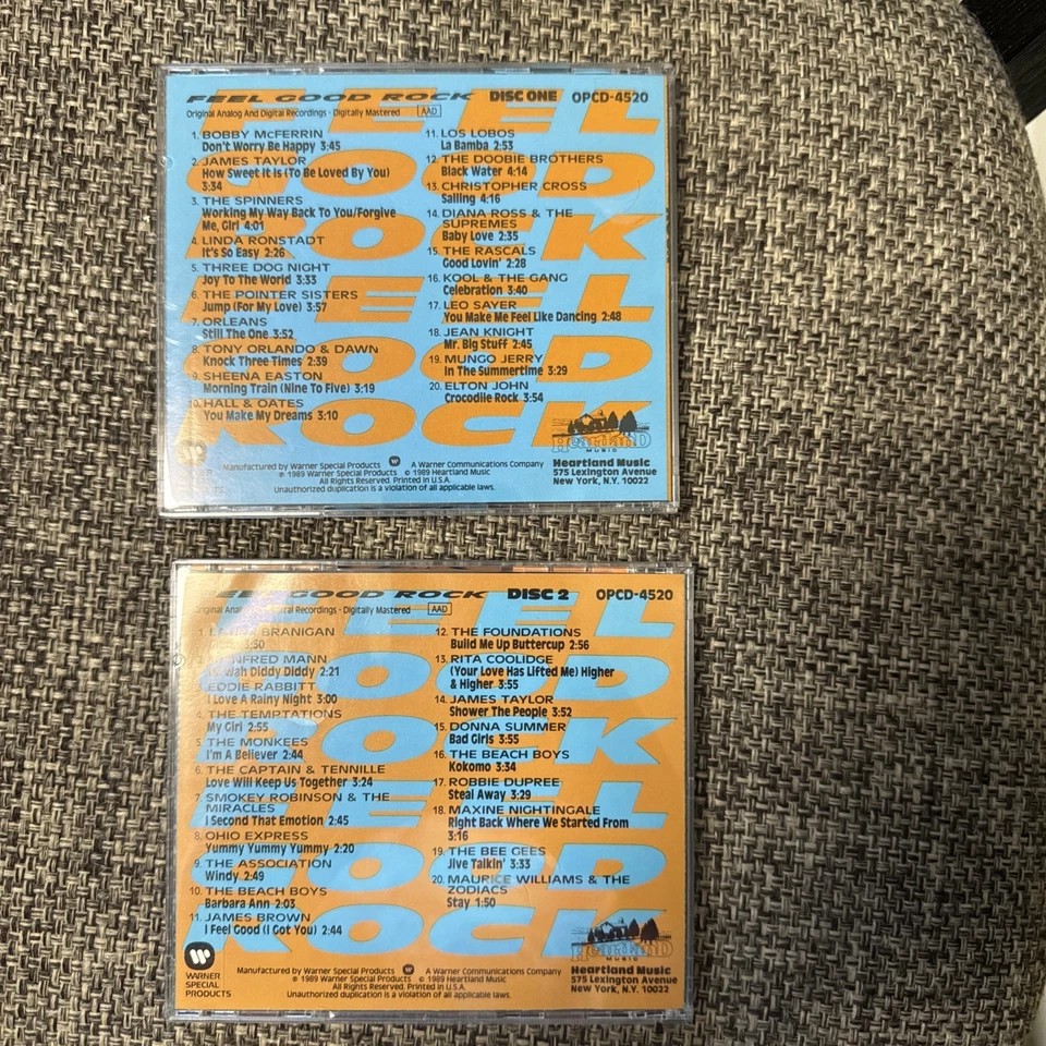 FEEL GOOD ROCK-Various- 2 CD Set, 1989 Warner Special Products/Heartland - Image 2 of 4