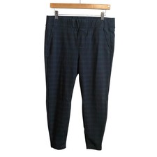 Liverpool Midrise Navy Plaid Pull On Stretch Ponte Pants Size Petite 12/31