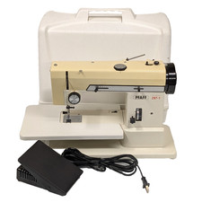 Pfaff 297-1 Sewing Machine w/ Pedal Table Attachment and Generic Case Vintage