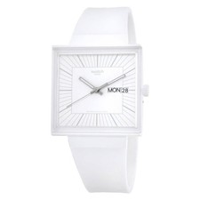 Image of Swatch What If...Allwhite? Quartz White Dial Unisex Watch SO34W700