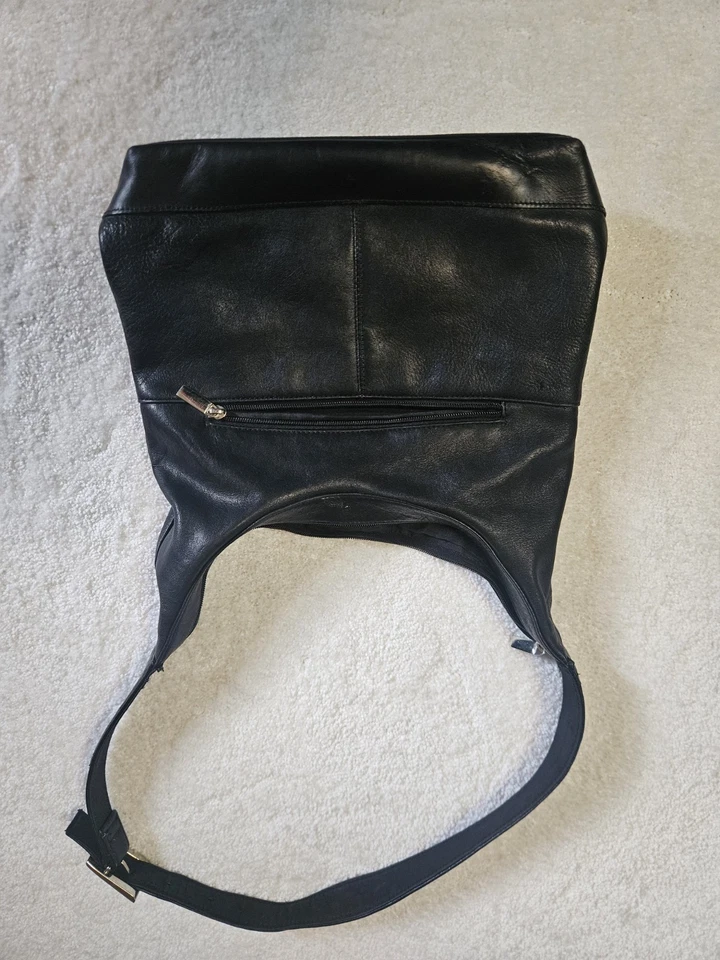 Wilson 正品卵石皮革手提包 黑色 — 第 2/4 张图片