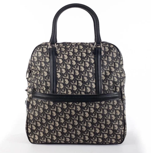 Sac fourre tout de voyage vintage Christian Dior bleu monogramme poignée supérieure
