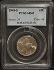 1948-S Washington Quarter Silver PCGS MS65