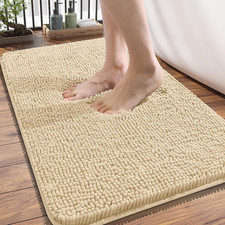 Bathroom Rugs 34X21, Extra Soft Absorbent Chenille Bath Rugs, Rubber Backing Qui