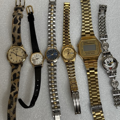 #ad Untested Vintage Ladies Quartz Watch Lot Timex Casio Seiko Pulsar Parts $37.49