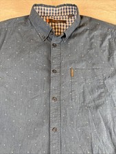 Ben Sherman Mens Button Front Long Sleeve Cotton Spandex Shirt Large