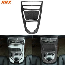 2x Real Carbon Fiber Console Gear Shift Panel Cover For Benz E-Class W213 16-22