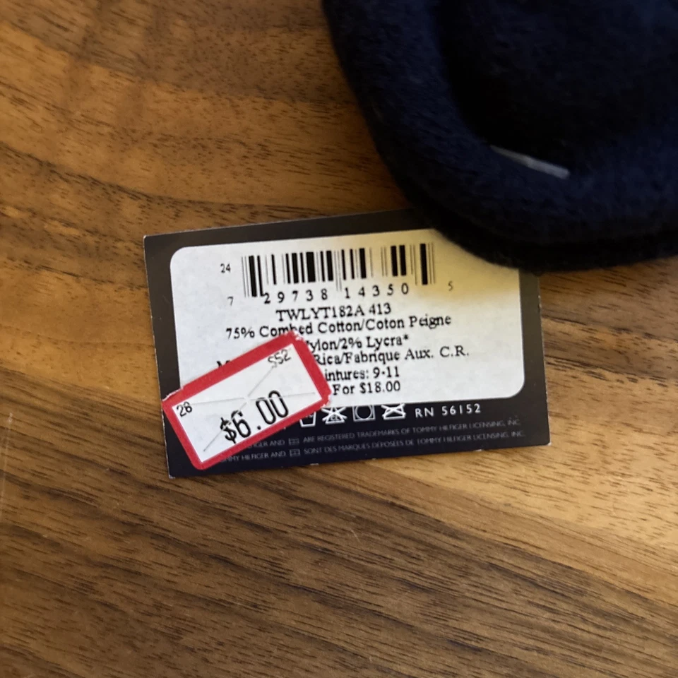 Calcetines tobilleros Tommy Hilfiger vintage años 90 para mujer talla 9-11 azul marino nuevos con etiquetas Foto 3 de 4