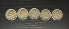 Lot Of 5 - USA Roosevelt Dimes 1960, 1961, 1961, 1962, 1962 - 90% Real Silver