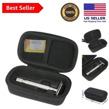Portable Hard Travel Case for Merkur Long Handled Razors - Easy Zipper Closure