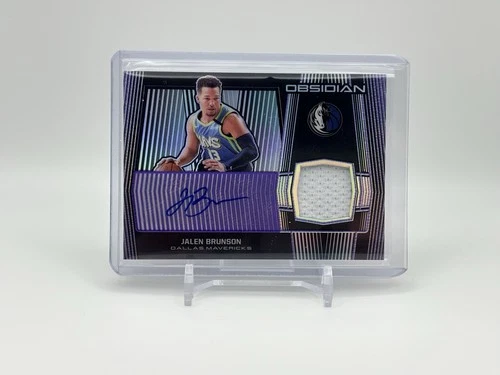2019-20 Panini Obsidian Jersey Auto Jalen Brunson #JA-JBR Electric Etch Purple