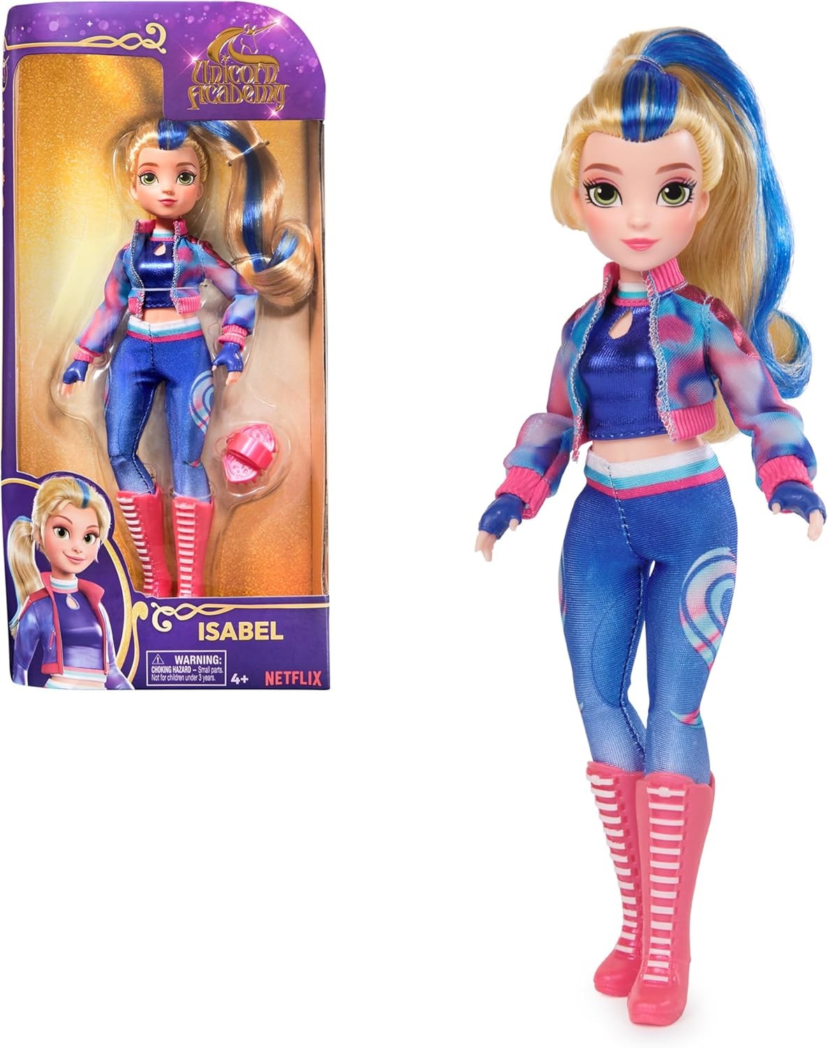 Unicorn Academy, Isabel Doll with Highlighted Hair, 5 Fashion Accessories and H